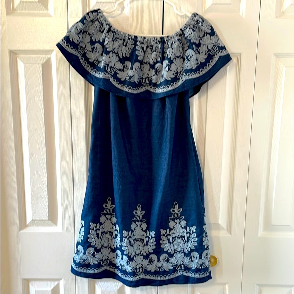 NY & Co | Embroidered Denim Dress